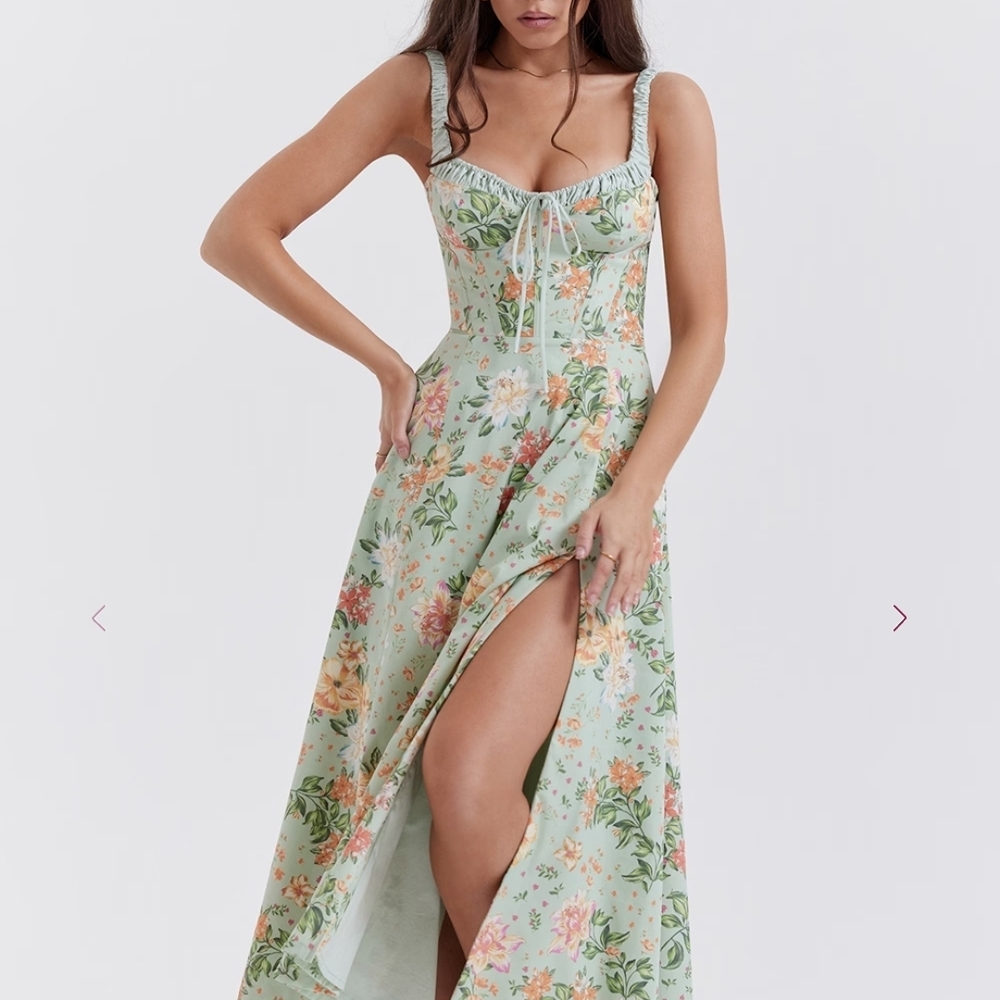 Floral Maxi Dress with Slit